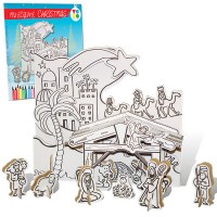 Cardboard Nativity scene to build and colors. Cardboard Toys