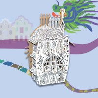 Casa di Gaudì in cartone da costruire e colorare